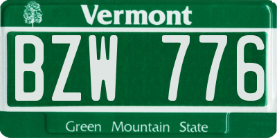 VT license plate BZW776