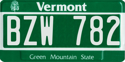 VT license plate BZW782