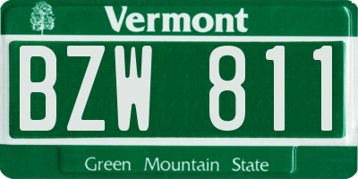 VT license plate BZW811