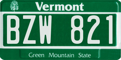 VT license plate BZW821