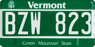 VT license plate BZW823