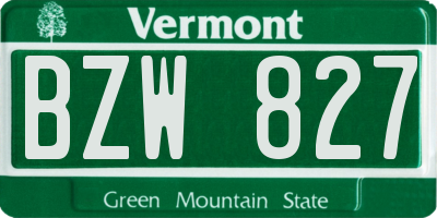 VT license plate BZW827