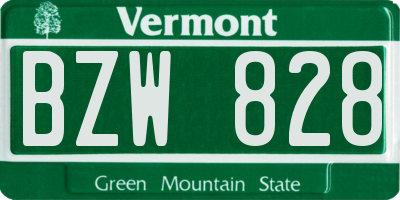 VT license plate BZW828