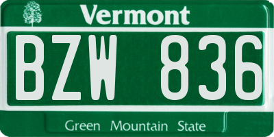 VT license plate BZW836