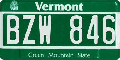 VT license plate BZW846