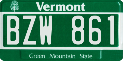 VT license plate BZW861