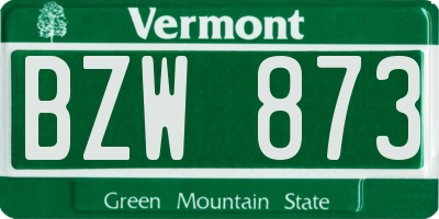 VT license plate BZW873