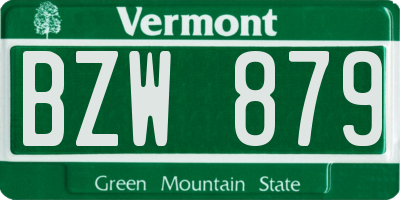 VT license plate BZW879