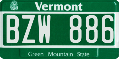 VT license plate BZW886