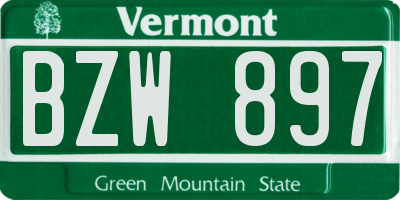 VT license plate BZW897