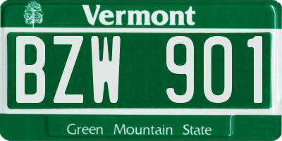 VT license plate BZW901