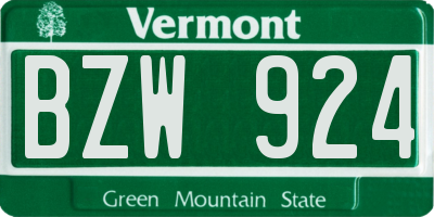 VT license plate BZW924