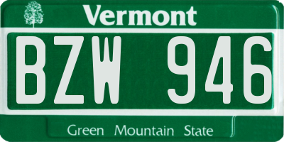 VT license plate BZW946