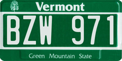 VT license plate BZW971