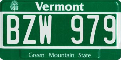 VT license plate BZW979
