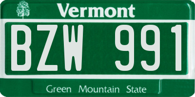 VT license plate BZW991