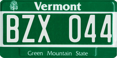 VT license plate BZX044