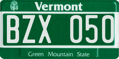 VT license plate BZX050