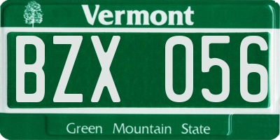 VT license plate BZX056