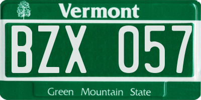 VT license plate BZX057