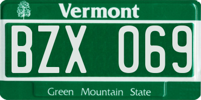 VT license plate BZX069