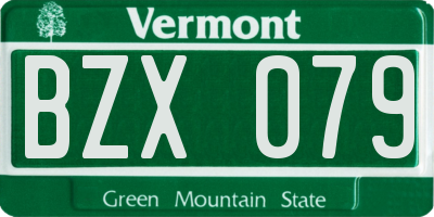 VT license plate BZX079
