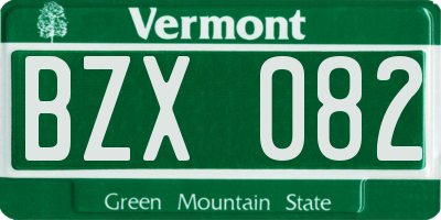 VT license plate BZX082