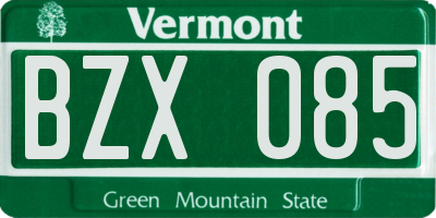 VT license plate BZX085