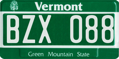 VT license plate BZX088