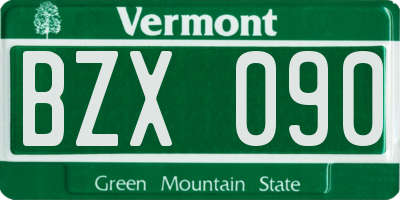 VT license plate BZX090