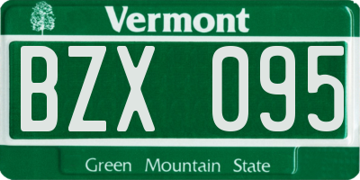 VT license plate BZX095
