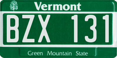 VT license plate BZX131