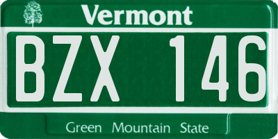 VT license plate BZX146