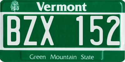 VT license plate BZX152