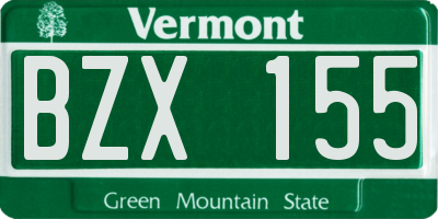 VT license plate BZX155