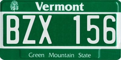 VT license plate BZX156