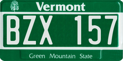 VT license plate BZX157