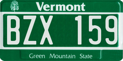 VT license plate BZX159