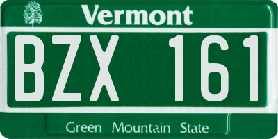 VT license plate BZX161