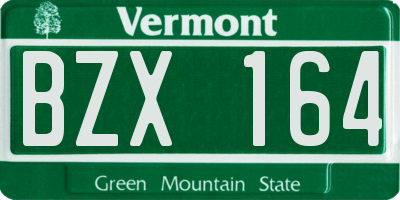 VT license plate BZX164