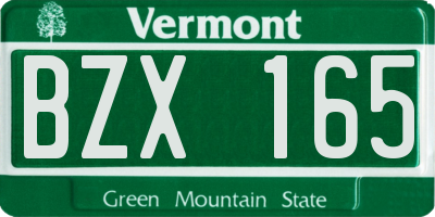 VT license plate BZX165