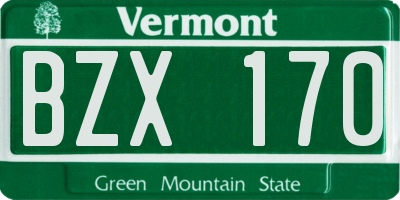 VT license plate BZX170