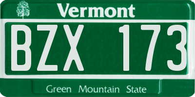 VT license plate BZX173