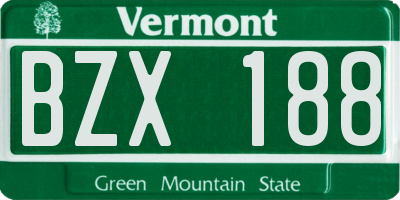 VT license plate BZX188