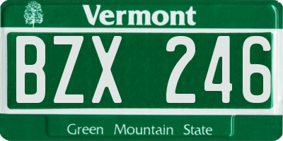 VT license plate BZX246