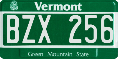 VT license plate BZX256