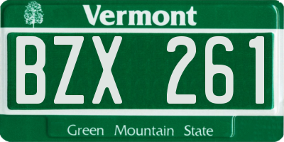 VT license plate BZX261