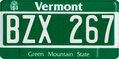 VT license plate BZX267