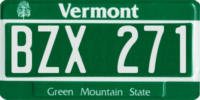 VT license plate BZX271