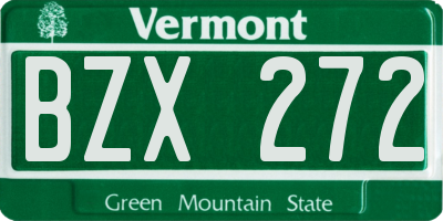 VT license plate BZX272